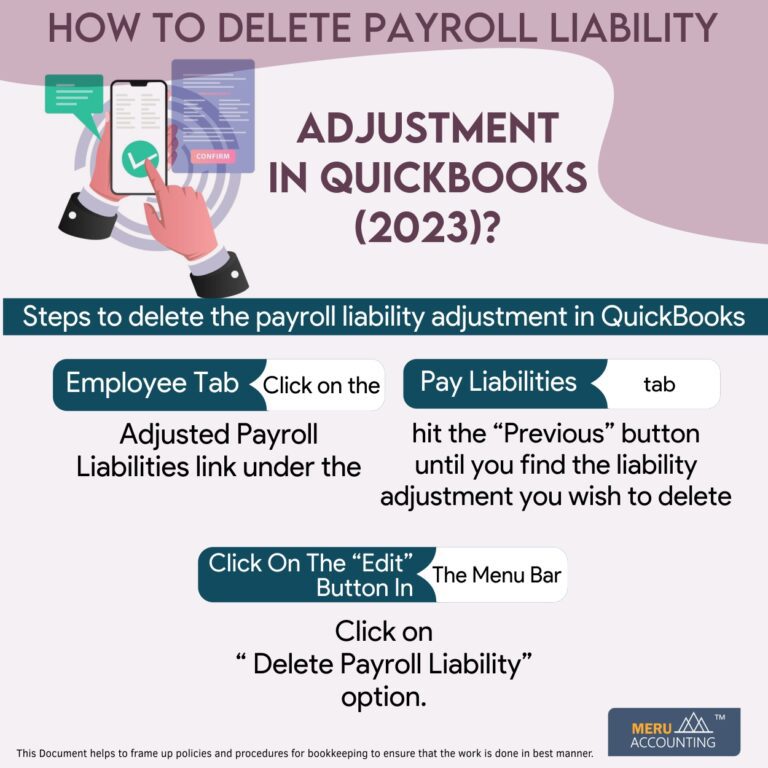 QuickBooks (2023) Deleting Payroll Liability Adjustment Guide