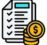 A checklist featuring a dollar coin beside a checkbox, symbolizing financial tasks or budgeting goals.
