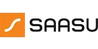 SaaS logo displayed prominently on a sleek black background, emphasizing its modern and professional design.
