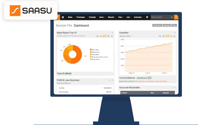 Bookkeeping with Saasu Software 2 Vector 10