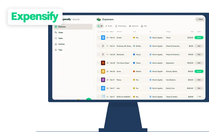 Expensify expense management software
